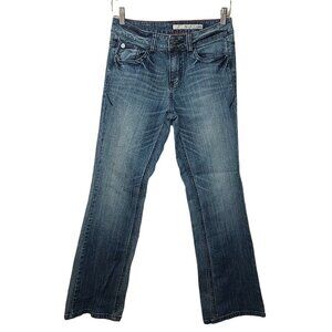 DKNY Jeans Womens Size 6 Medium Wash Denim Bootcut Stretch Whiskering Casual